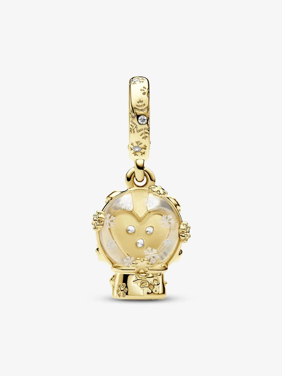 Heart Snowflake Snow Globe Dangle Charm