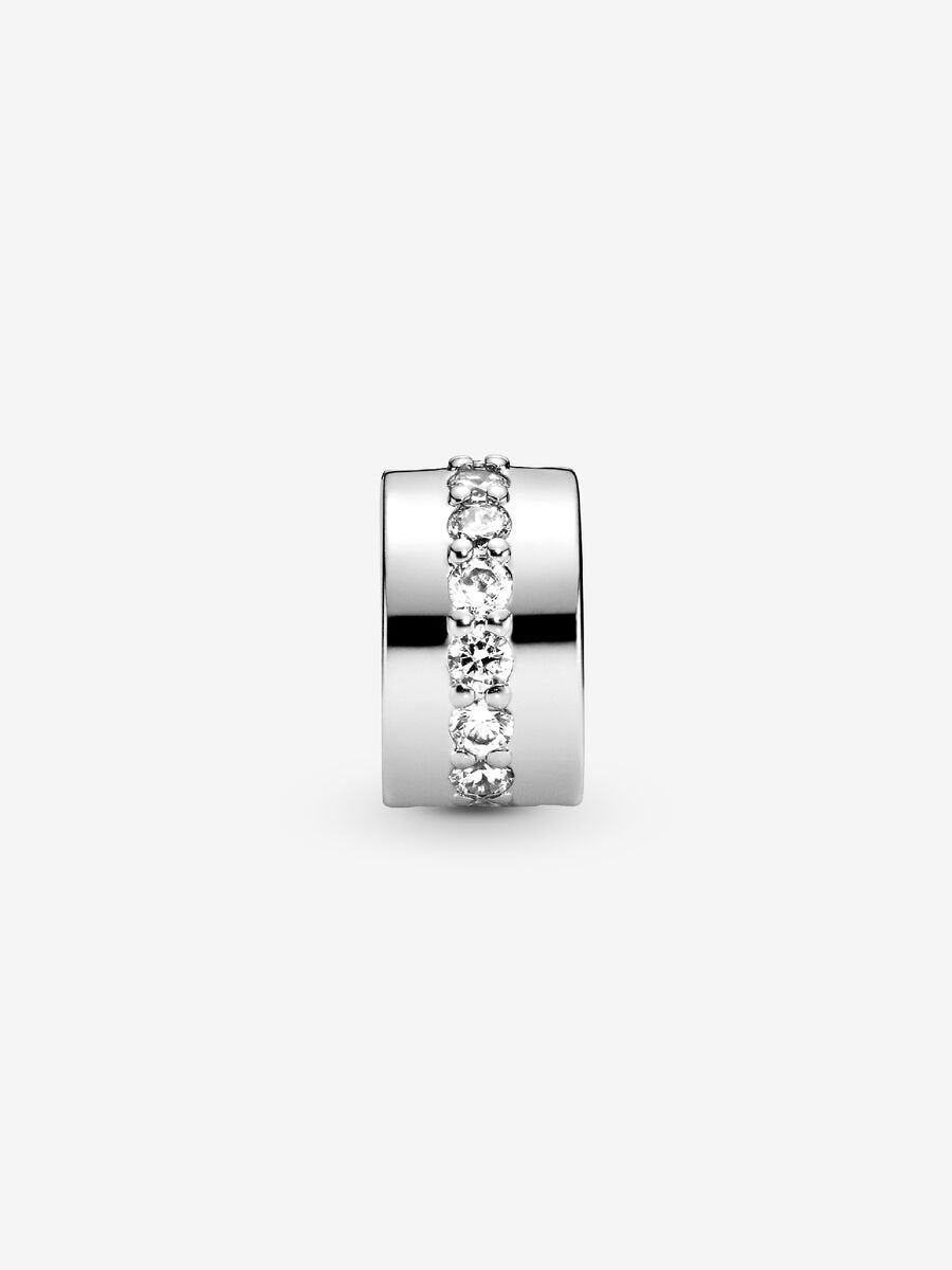 Clear Sparkling Row Clip Charm