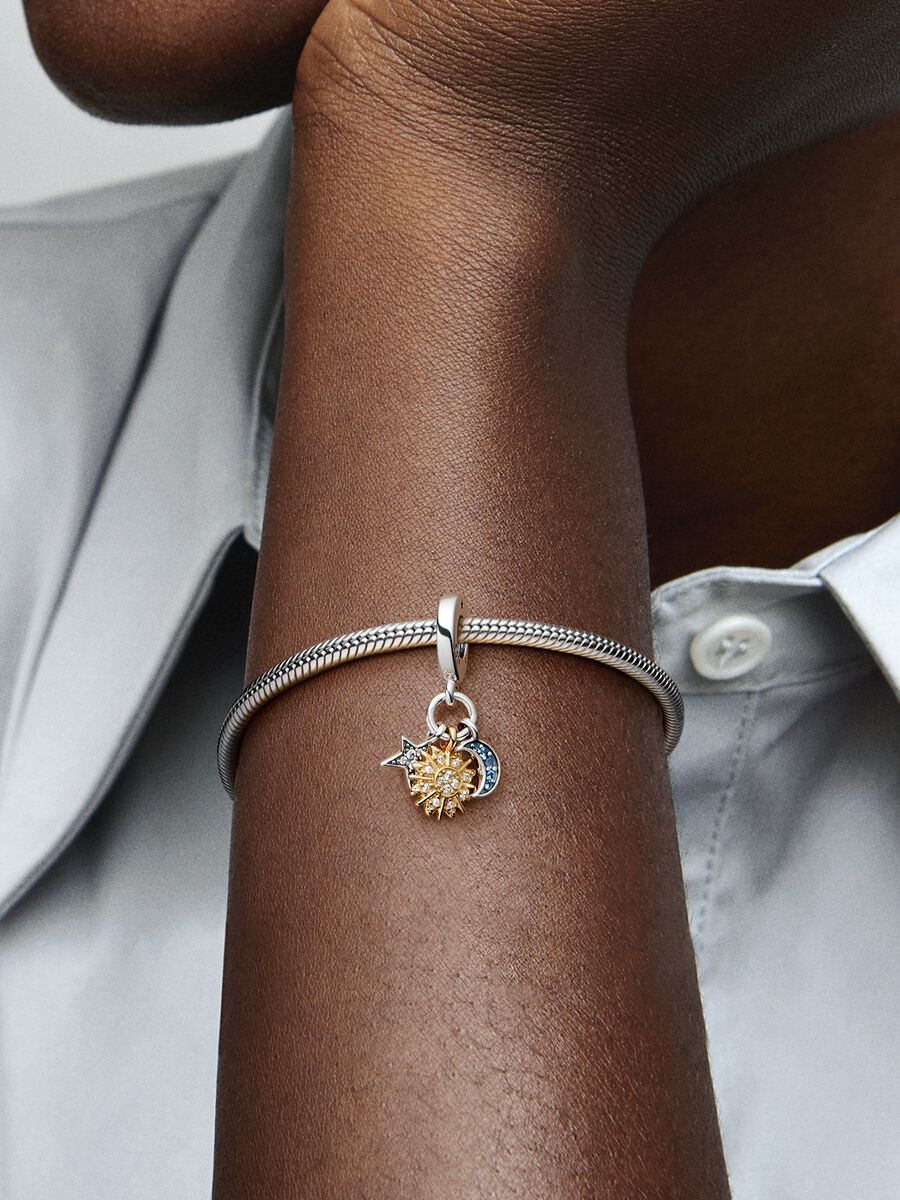 Two-tone Celestial Triple Dangle Charm