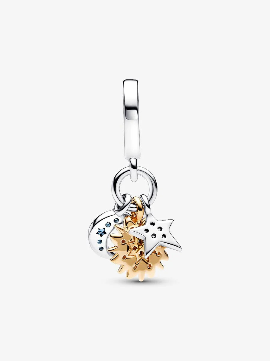 Two-tone Celestial Triple Dangle Charm
