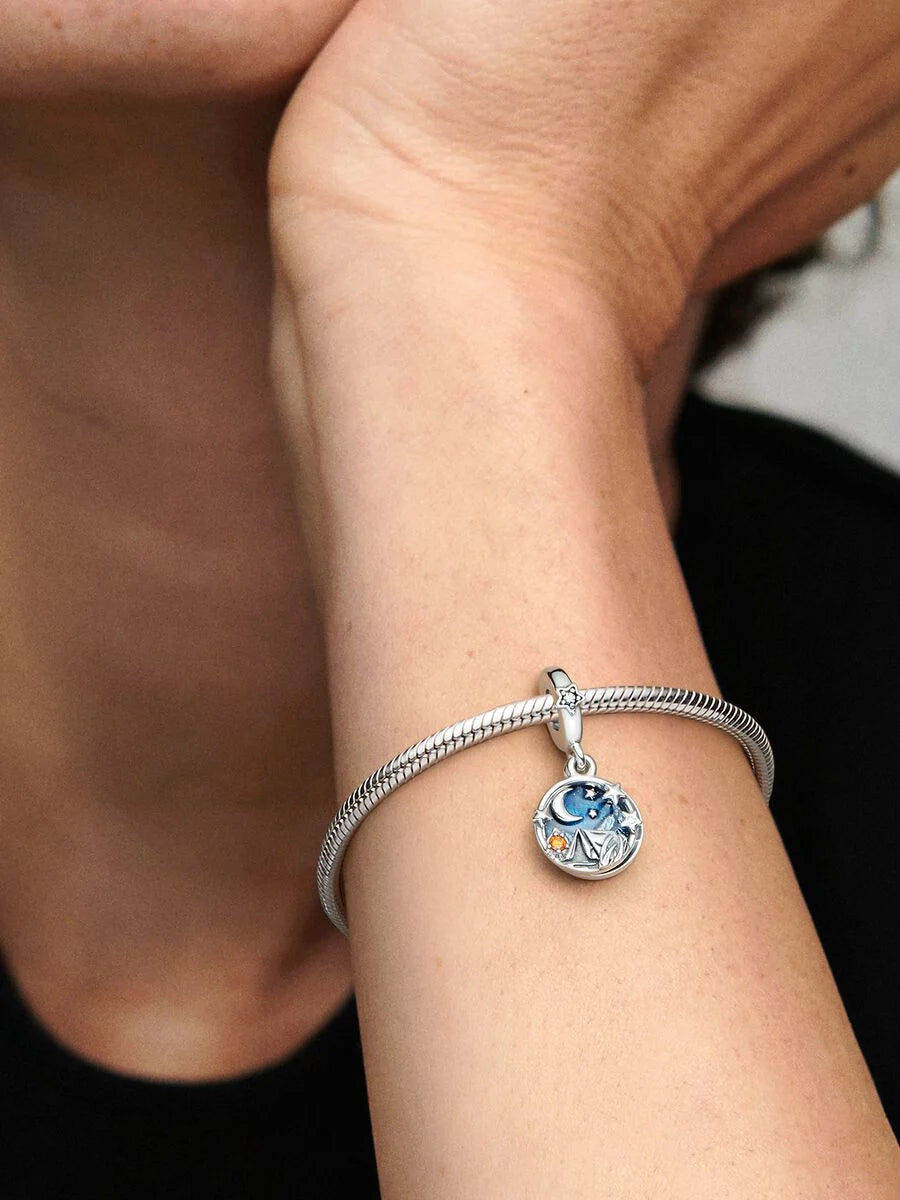 Camping Night Sky Double Dangle Charm