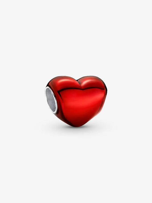 Metallic Red Heart Charm