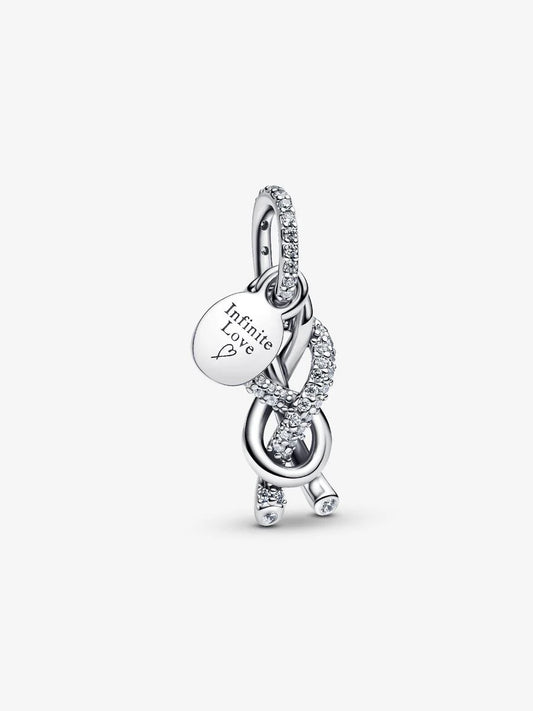 Pavé Infinity Knot Dangle Charm