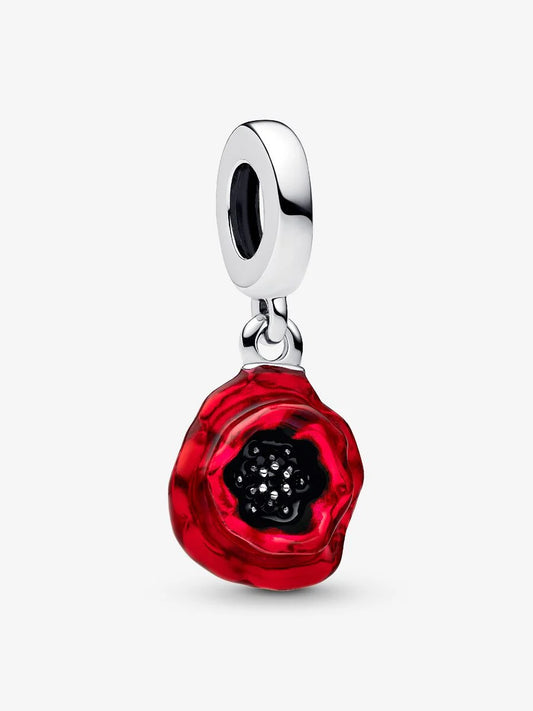 Red Flower Dangle Charm
