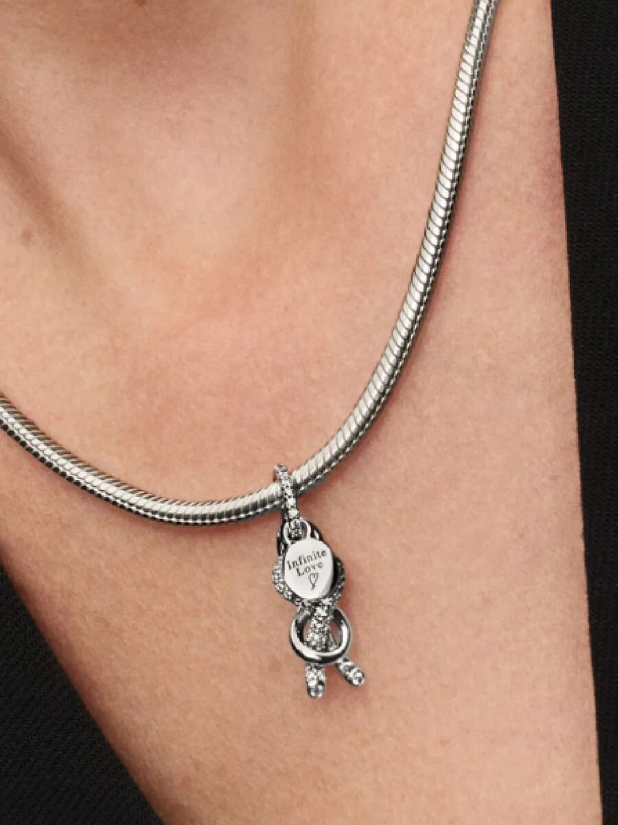 Pavé Infinity Knot Dangle Charm